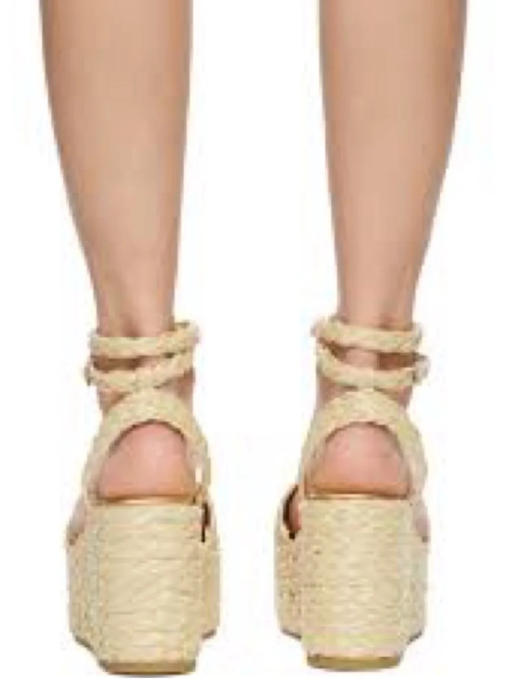 RARE Valentino Garavani VLogo Natural Raffia Platform Sandals 38.5 8.5 NWT $970